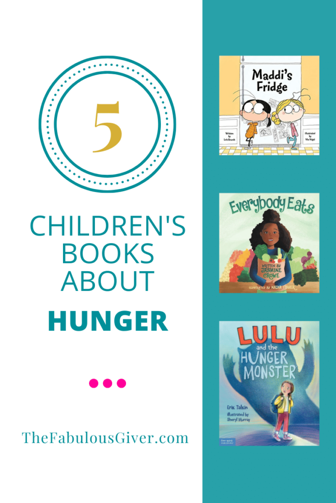 Blog graphic promoting children's books about hunger